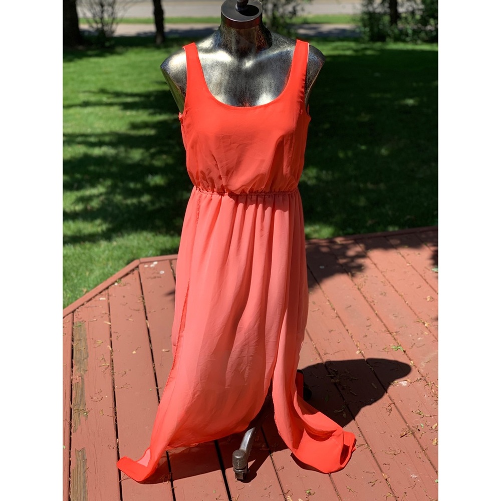 Ombré Coral High-Low Dress